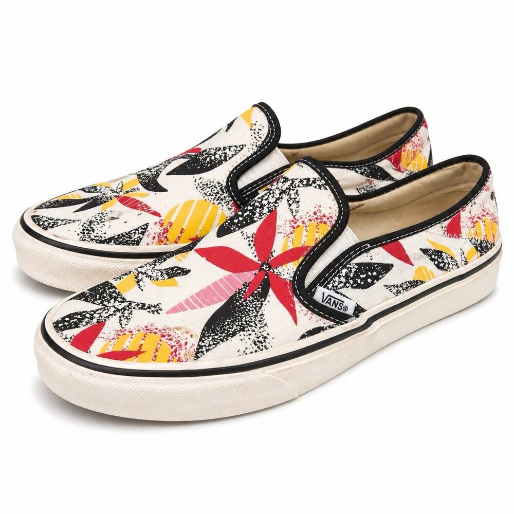 Vans Tropical Flowers Slip-on Skate Shoes, US Women's 7.5 /Men's 6 READ